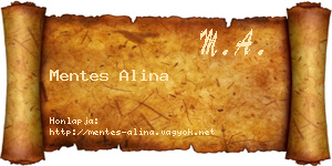 Mentes Alina névjegykártya